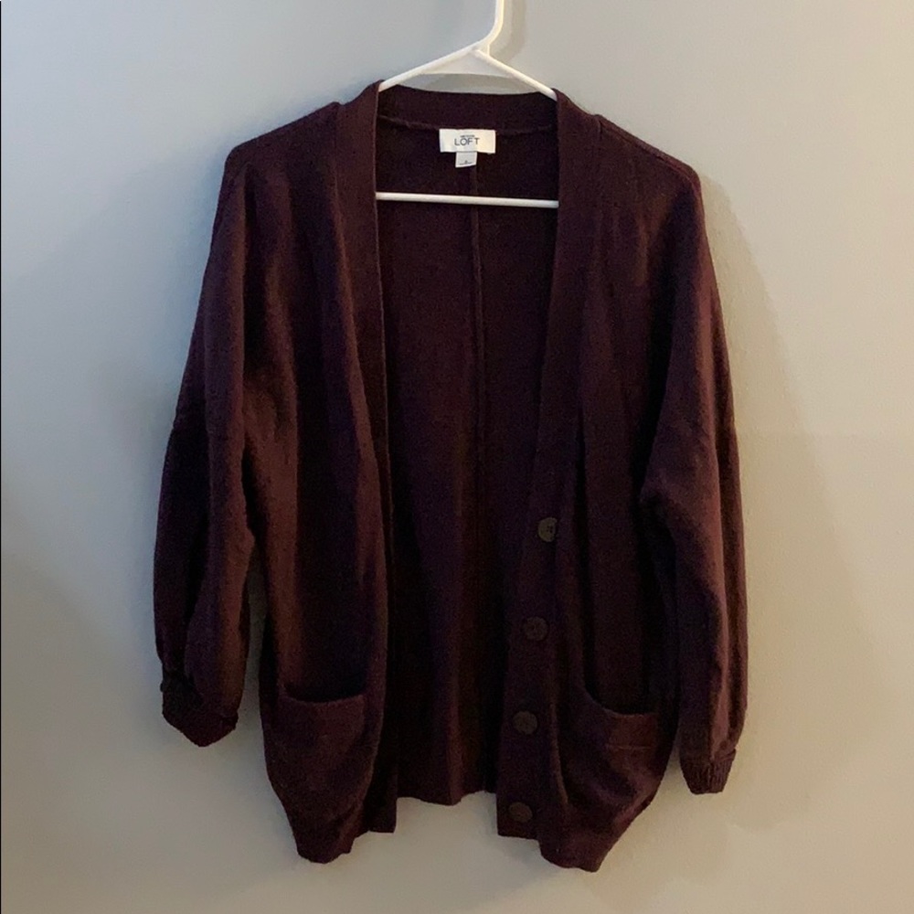LOFT plum cardigan